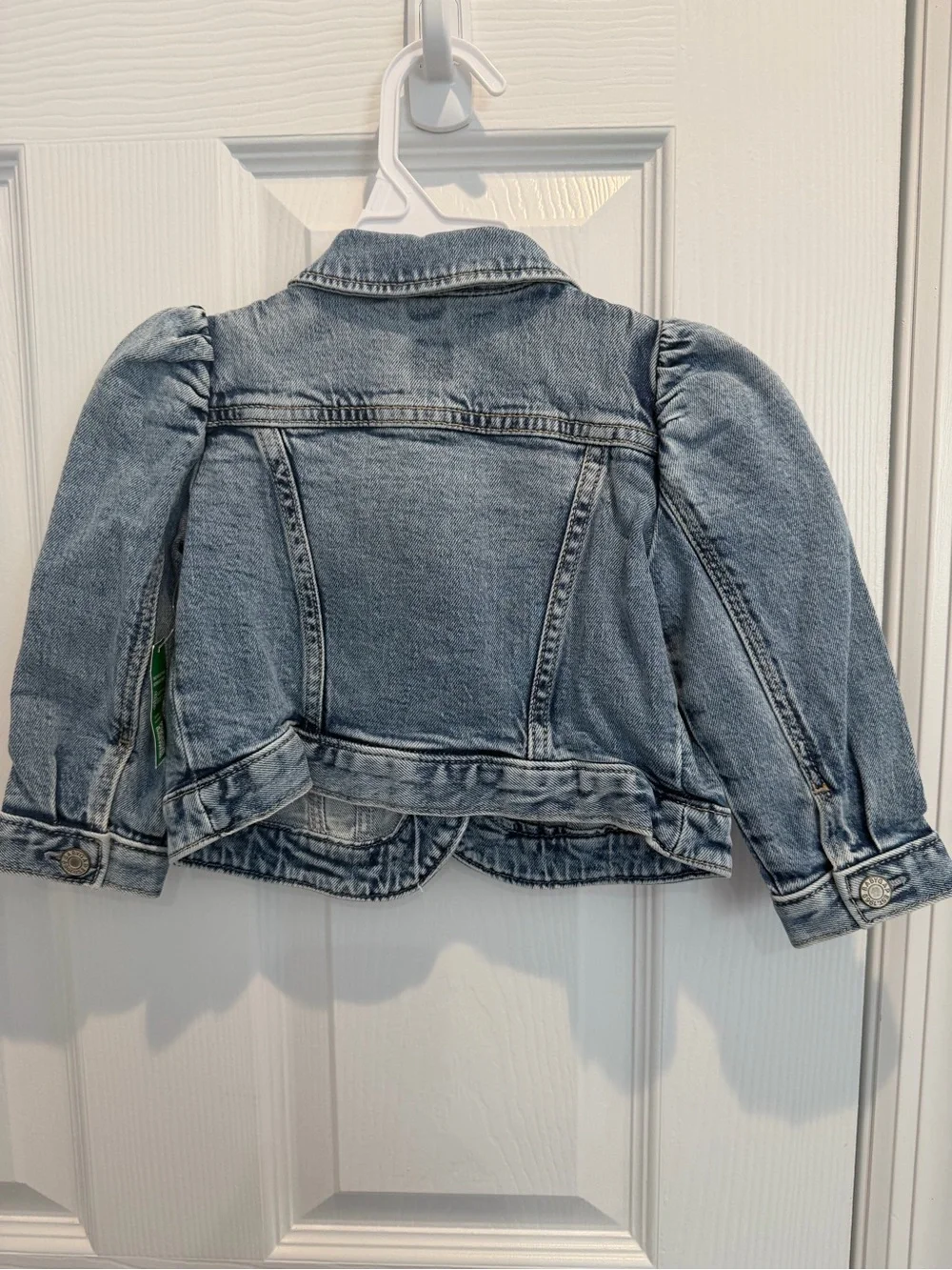 GAP Light Blue Denim Jacket with Puff Shoulders